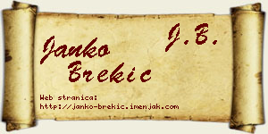 Janko Brekić vizit kartica
